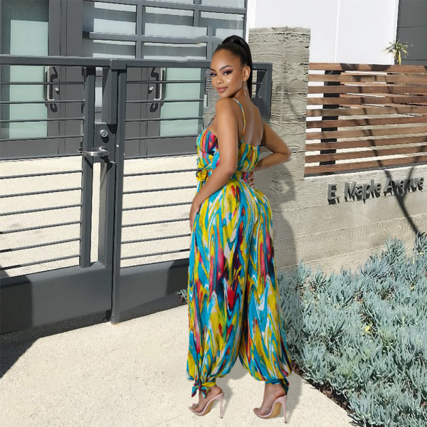 Fashion Sexy Colorful Print Two Piece Set