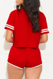 Pull-bar digital embroidery sports short suit