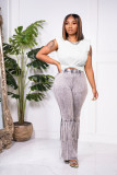 Printed Sleeveless Fringe Two Piece Set