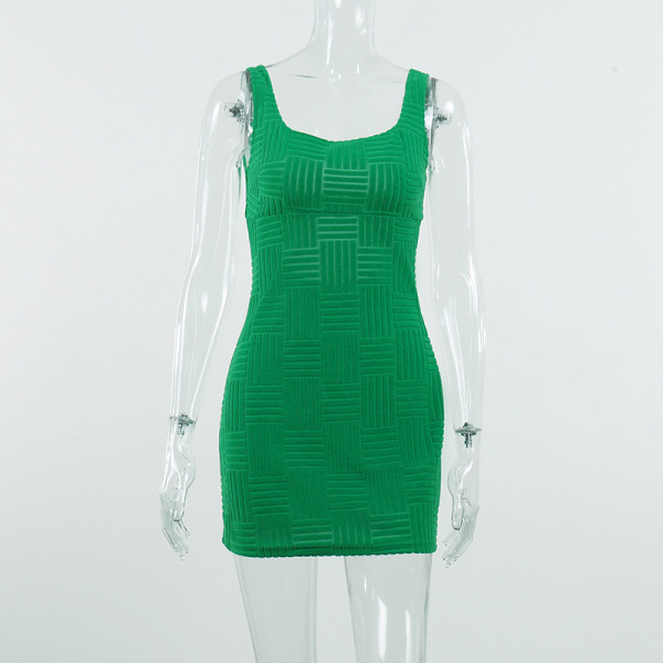 Texture fabric sexy backless fashion tight hip dress JY22105DG