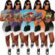 Cool Racing Print Sleeveless Gradient Pack Hip Dress