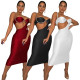 Fashion bag hip tight sexy hollow diamond chain evening dress suspender dress