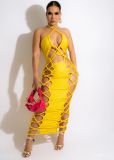 Halter Neck Cutout Skinny Dress Sling Sexy Nightclub Dress