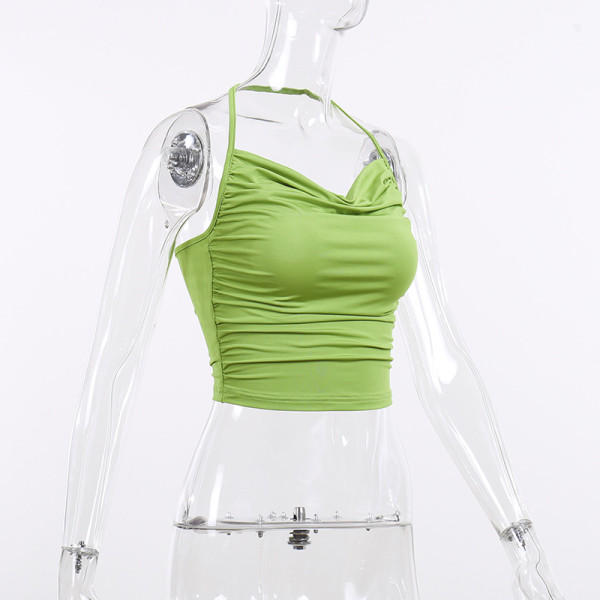 Pile of collar show chest sexy small sling fashion sexy top