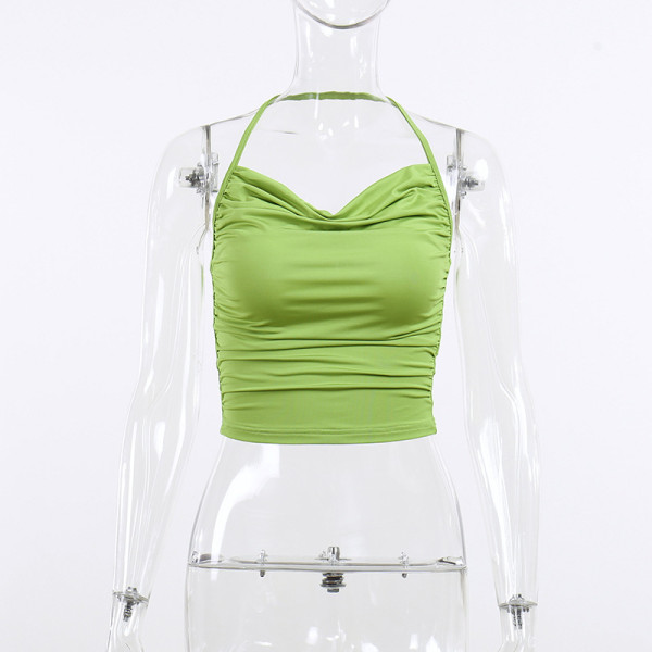 Pile of collar show chest sexy small sling fashion sexy top