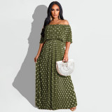 Dot Print Fashion Casual Long Plus Size Women's Dress