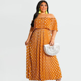 Dot Print Fashion Casual Long Plus Size Women's Dress