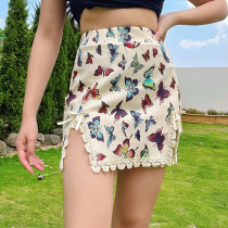 Butterfly print skirt sexy temperament hot girl casual skirt