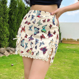 Butterfly print skirt sexy temperament hot girl casual skirt