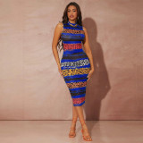 Printed sexy women's dress
