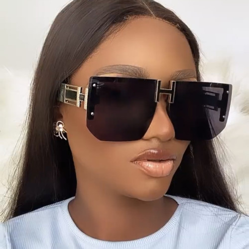 Letter H Frameless Sunglasses Polygonal Retro Sunglasses Fashion Personality Trendy Sunglasses