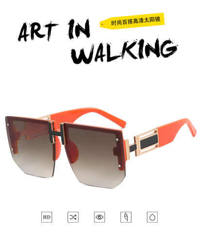 Letter H Frameless Sunglasses Polygonal Retro Sunglasses Fashion Personality Trendy Sunglasses