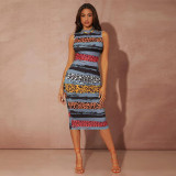 Printed sexy women's dress