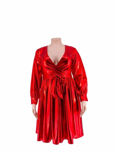 plus size women's solid color long sleeve dress
