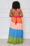 Women's Contrast Tie Chiffon Dress