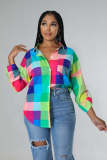 Lapel Long Sleeve Printed Shirt