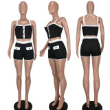 Fashion casual printed T-shirt two-piece set