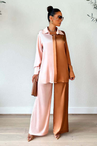Women's Colorblock Sleeve Lapel Fashion Suit