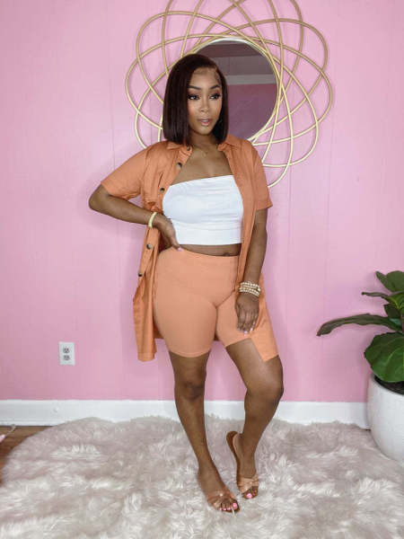 Casual Short Sleeve Pants 3 Piece Set Fashion Shorts