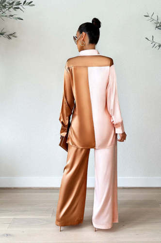 Women's Colorblock Sleeve Lapel Fashion Suit
