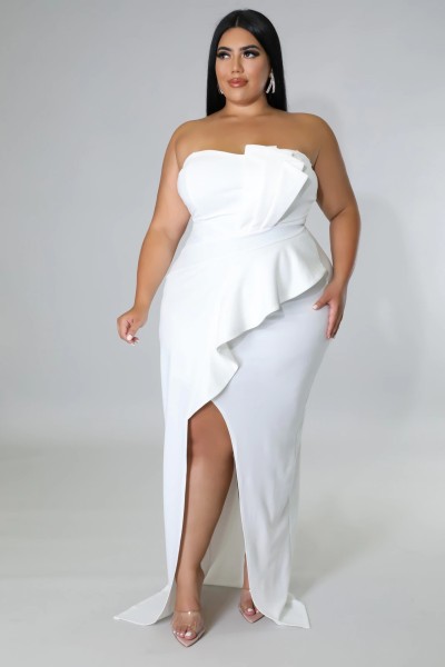plus size women's tube top dress