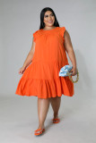 Plus Size Women's Casual Fashion Dress Solid Color 3 Colors