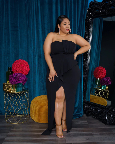 plus size women's tube top dress
