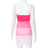 Wrap chest one word shoulder bag hip tube top dress