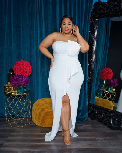 plus size women's tube top dress