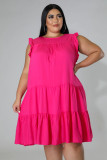 Plus Size Women's Casual Fashion Dress Solid Color 3 Colors