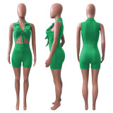 Ribbed Tie Jumpsuit