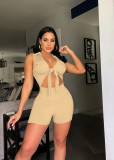 Ribbed Tie Jumpsuit