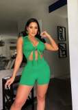 Ribbed Tie Jumpsuit