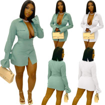 Women's Sexy Long Sleeve Shirt Dress