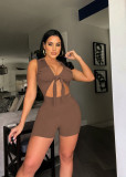 Ribbed Tie Jumpsuit