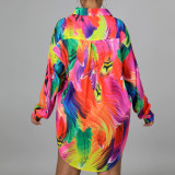 Printed Shirt Button Loose Women's Clothing