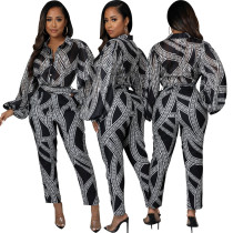 Casual Fashion Digital Printing Long Sleeve Women's Jumpsuit Casual Fashion Digital Printing Long Sleeve Women's Jumpsuit