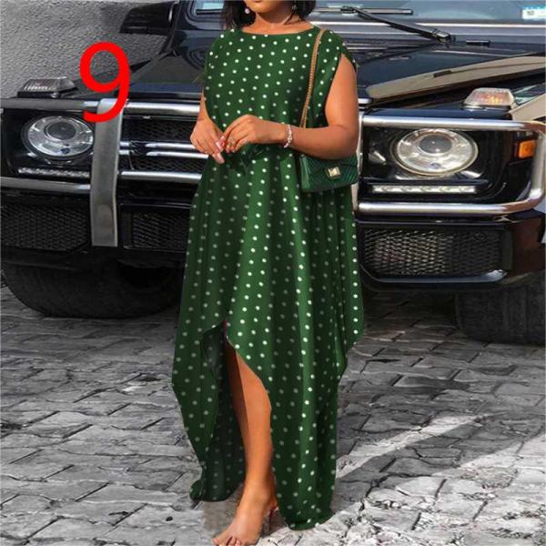 Plus Size Sleeveless Pullover Loose Print Dress