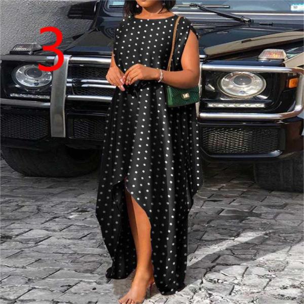 Plus Size Sleeveless Pullover Loose Print Dress