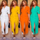 Women's Solid Color Lapel Shirt Dress