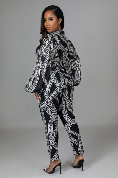 Casual Fashion Digital Printing Long Sleeve Women's Jumpsuit