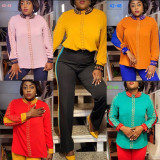 Plus size women's two piece hot drill casual suit