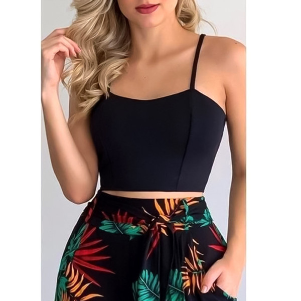 Two Piece Printed Camisole Women's Trousers Set