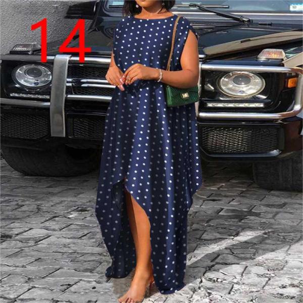 Plus Size Sleeveless Pullover Loose Print Dress
