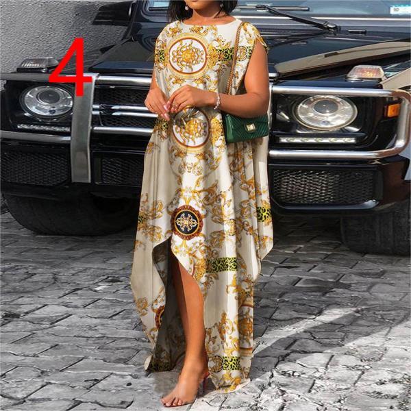 Plus Size Sleeveless Pullover Loose Print Dress