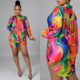 Printed Shirt Button Loose Women's Clothing