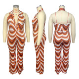 Ripple halterneck sexy jumpsuit