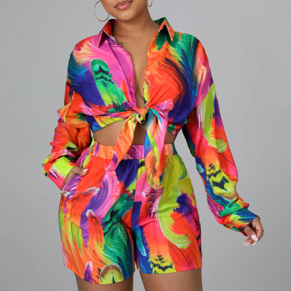 Printed Shirt Button Loose Women's Clothing