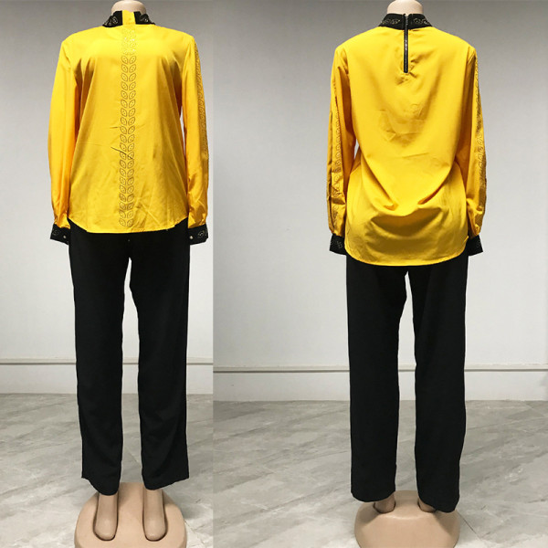 Plus size women's two piece hot drill casual suit