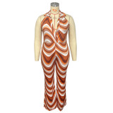 Ripple halterneck sexy jumpsuit